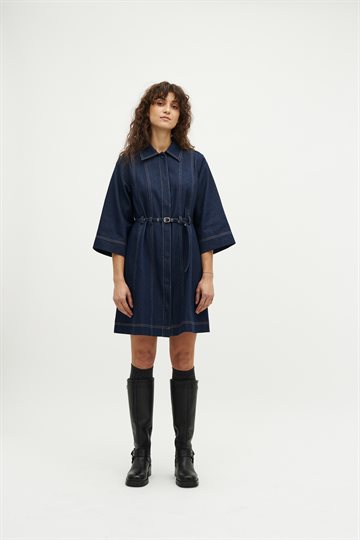 Global F - Jemina Dress - Dark Unwashed Denim